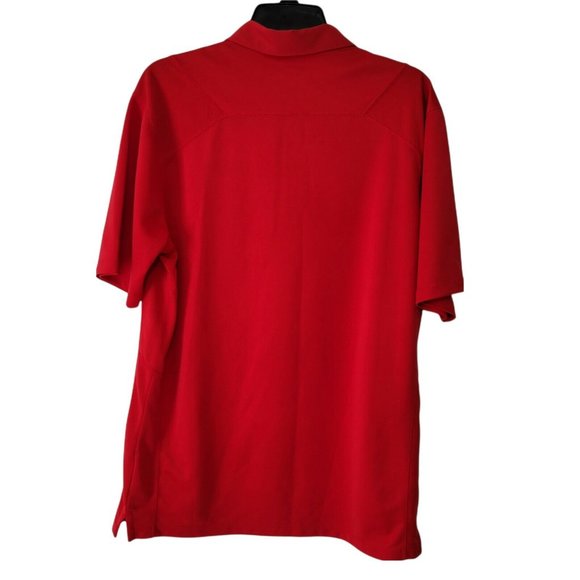 Nike Golf Mens Red Short Sleeve DriFit Polo Shirt Size M Patriot Baseball Logo - Picture 3 of 7